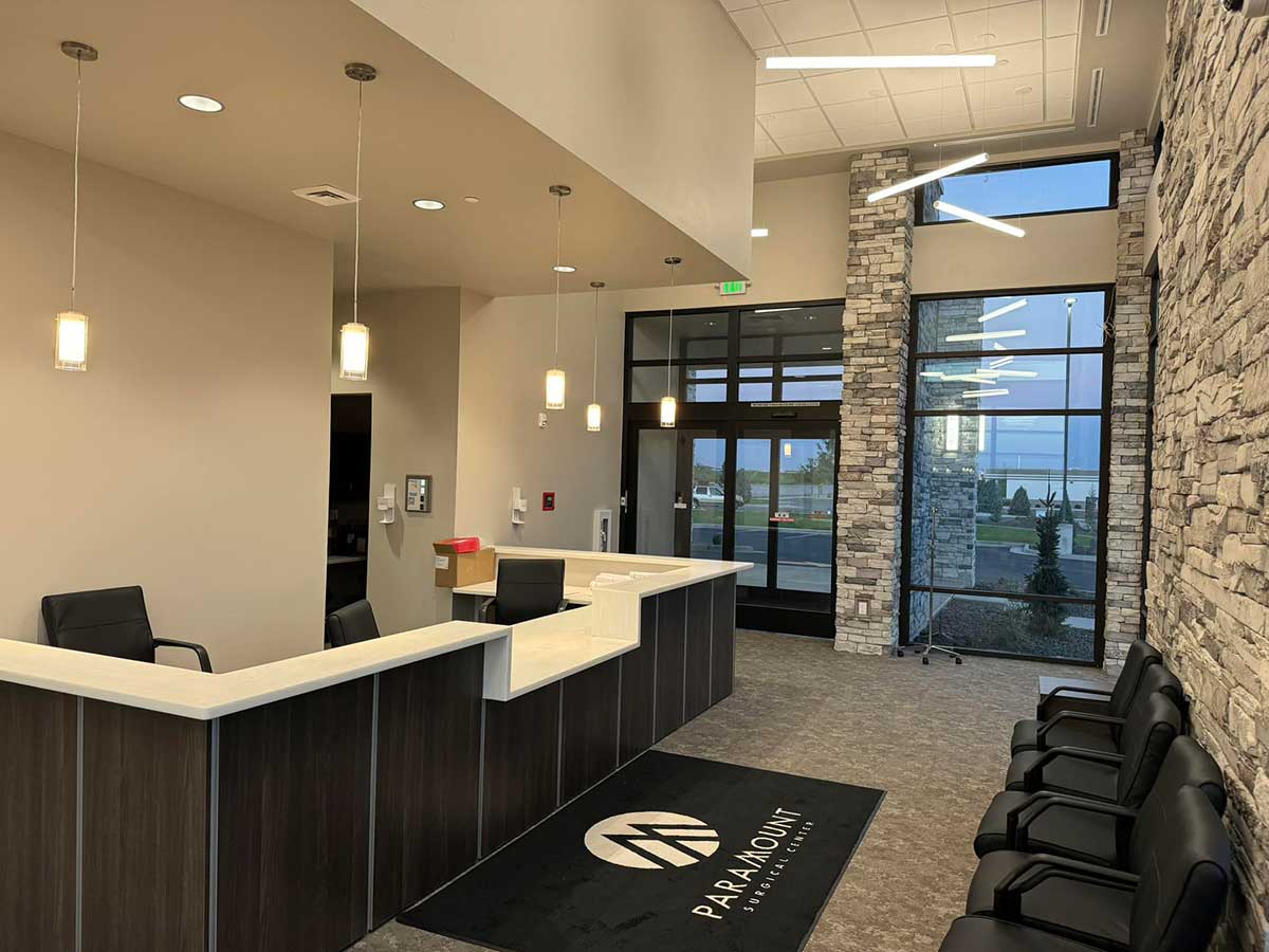 Paramount Surgical Center in Twin Falls photo of front lobby. An outpatient surgery center servicing urology, podiatry, ENT and oral surgical related surgery.